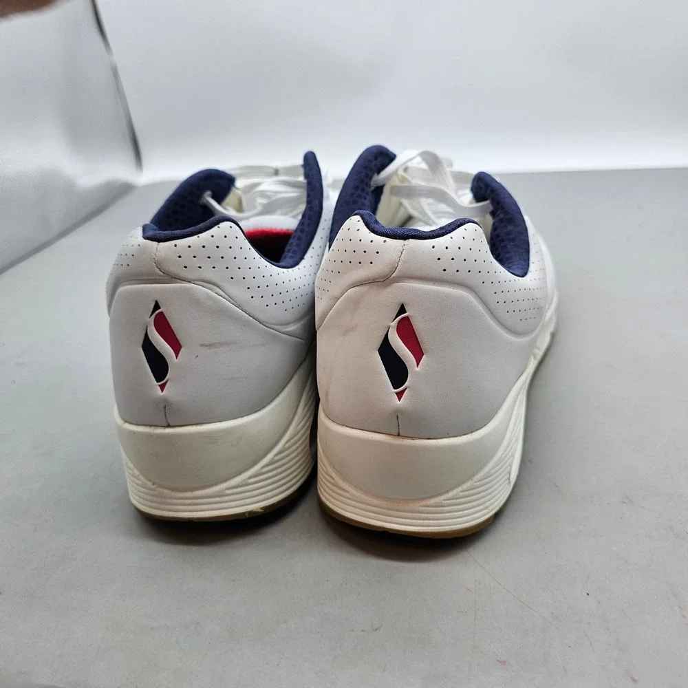 Skechers Street Uno Stand On Air Mens White Navy Red Sneakers 52458 WNVR Size 12